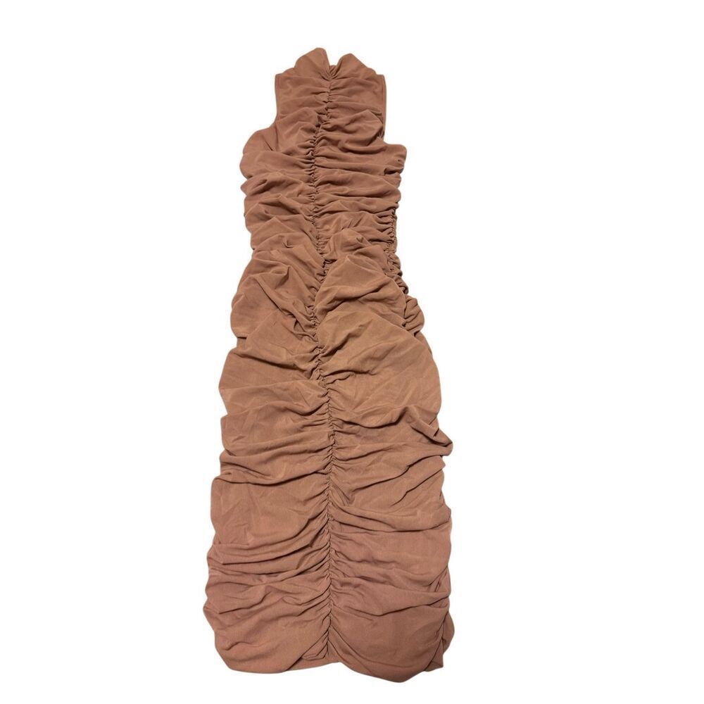 House of CB Bodycon ruched high neck mesh dress - EUC